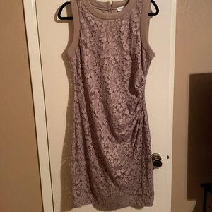 Calvin Klein Tan Lace Stretch Dress Size 12